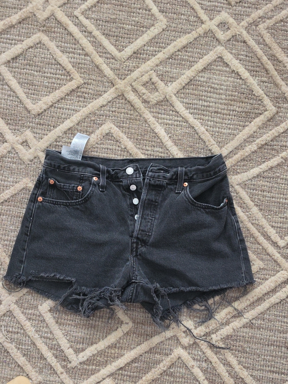 Levi's Black Distressed Cutoff Jean Shorts